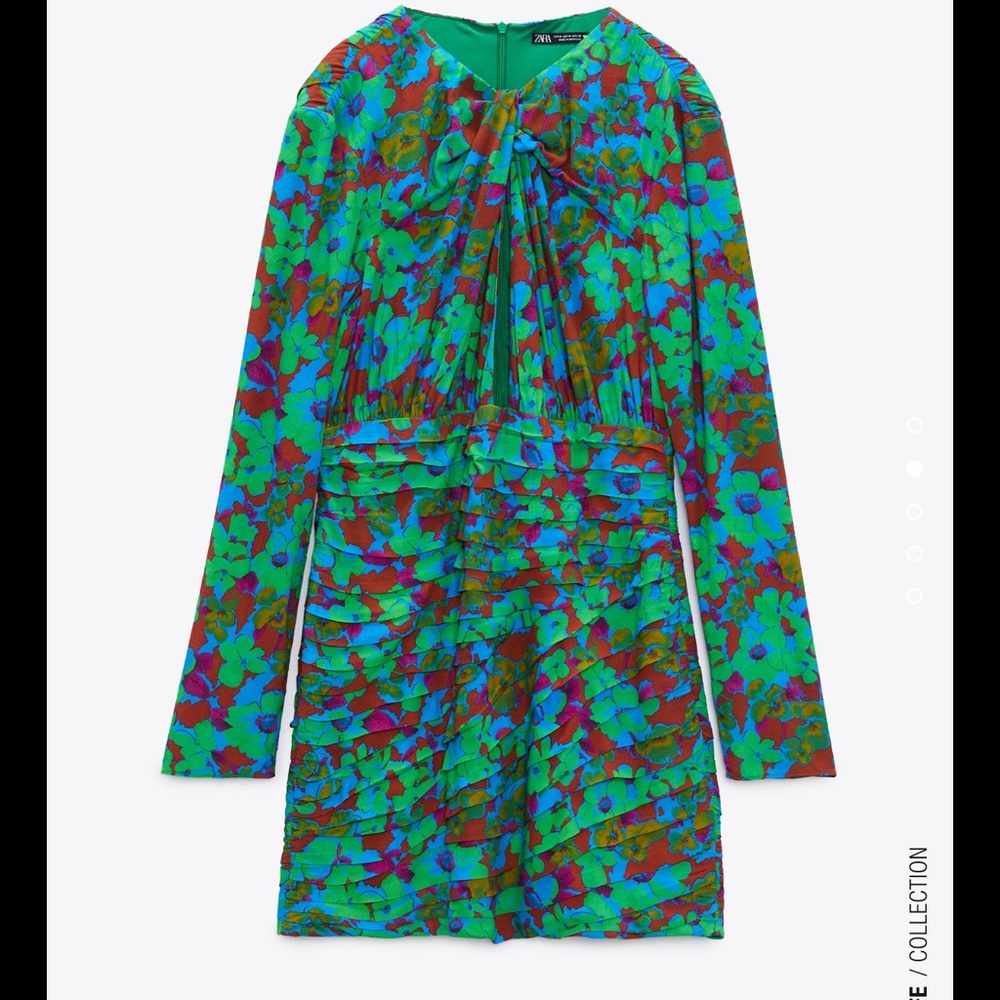 Zara floral print draped dress